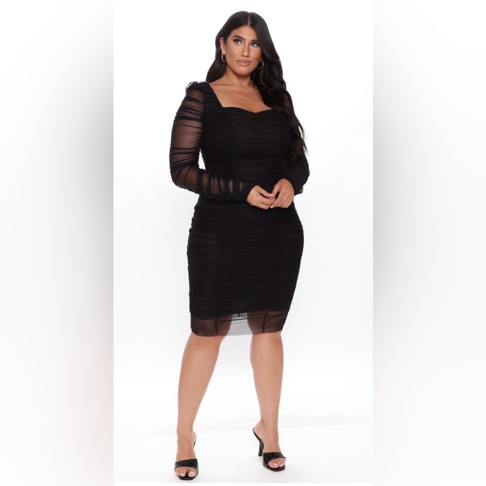 Did You Mesh Me Ruched Midi Dress